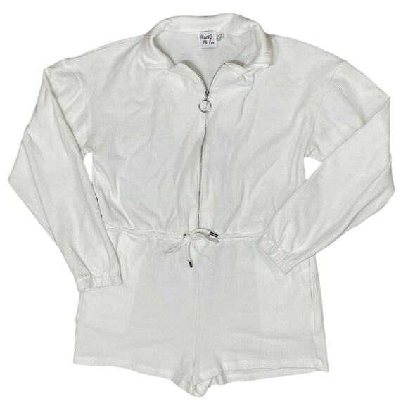 Princess Polly Gabriella Playsuit Women's 6 Romper White Zip Loungewear Comfy - Picture 2 of 8